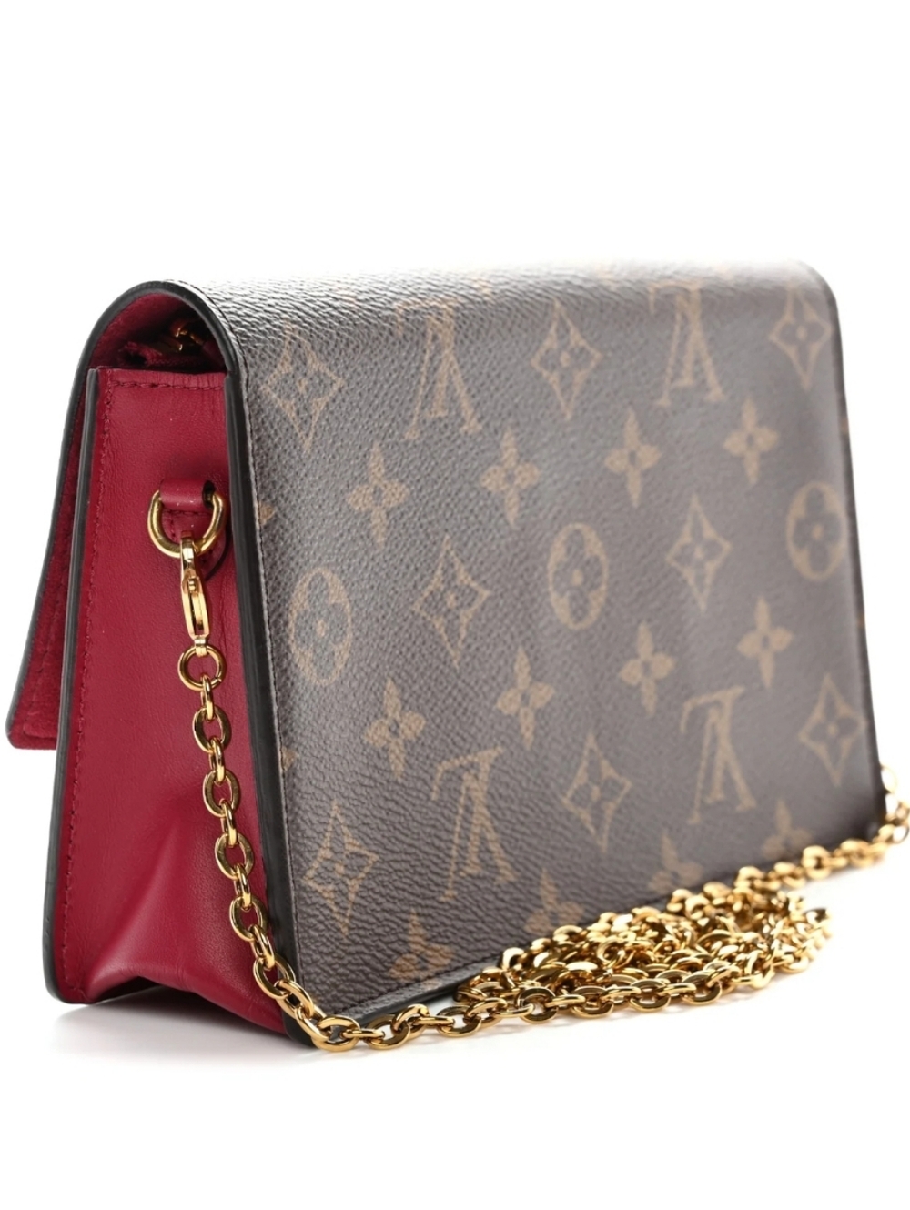 LOUIS VUITTON FLORE Brown And Pink Chain Wallet - Picture 2 of 16